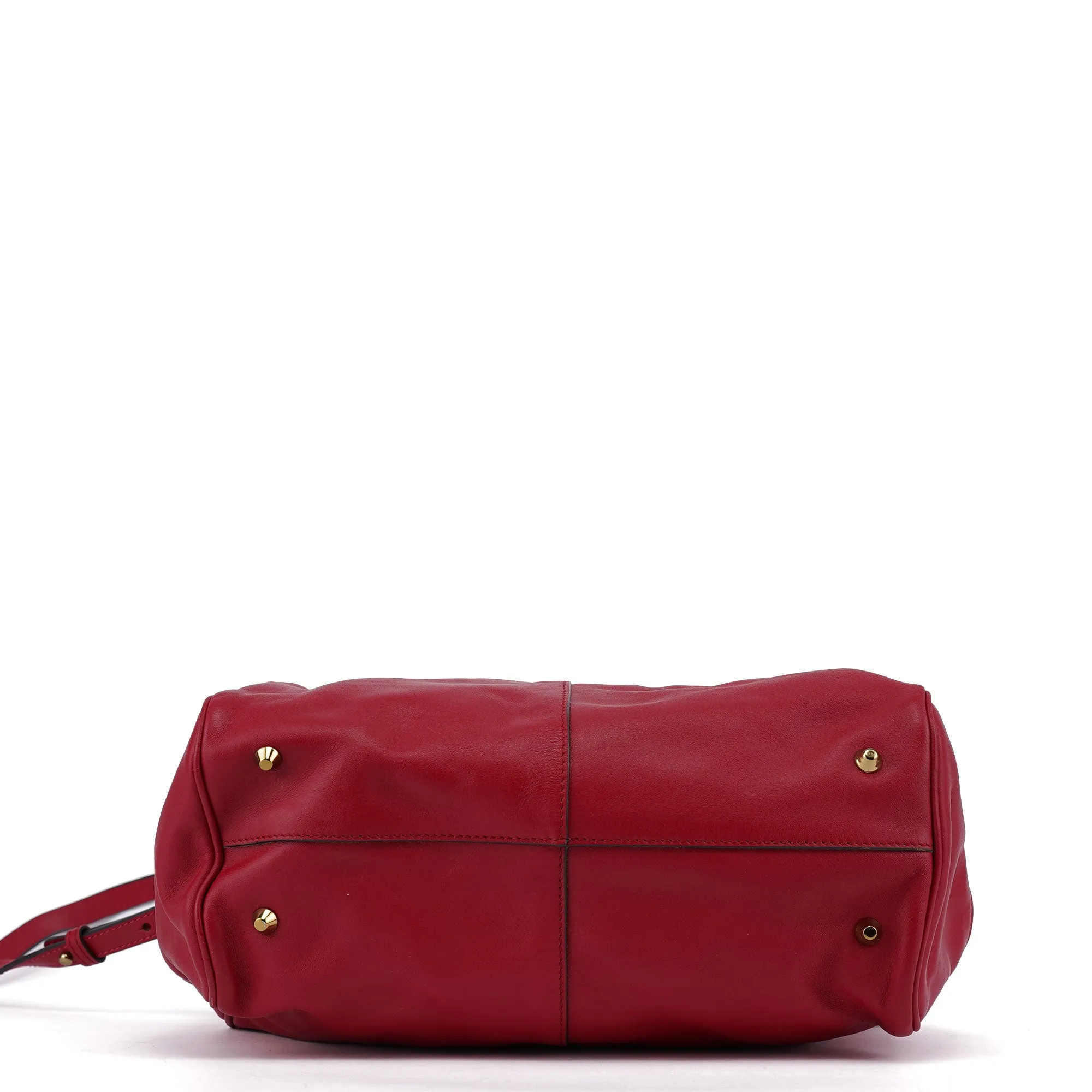 Red Calfskin Knot 2-Way Tote Bag