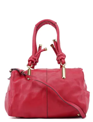 Red Calfskin Knot 2-Way Tote Bag