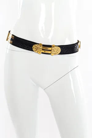 Reptile Leather Gold Hinge Belt