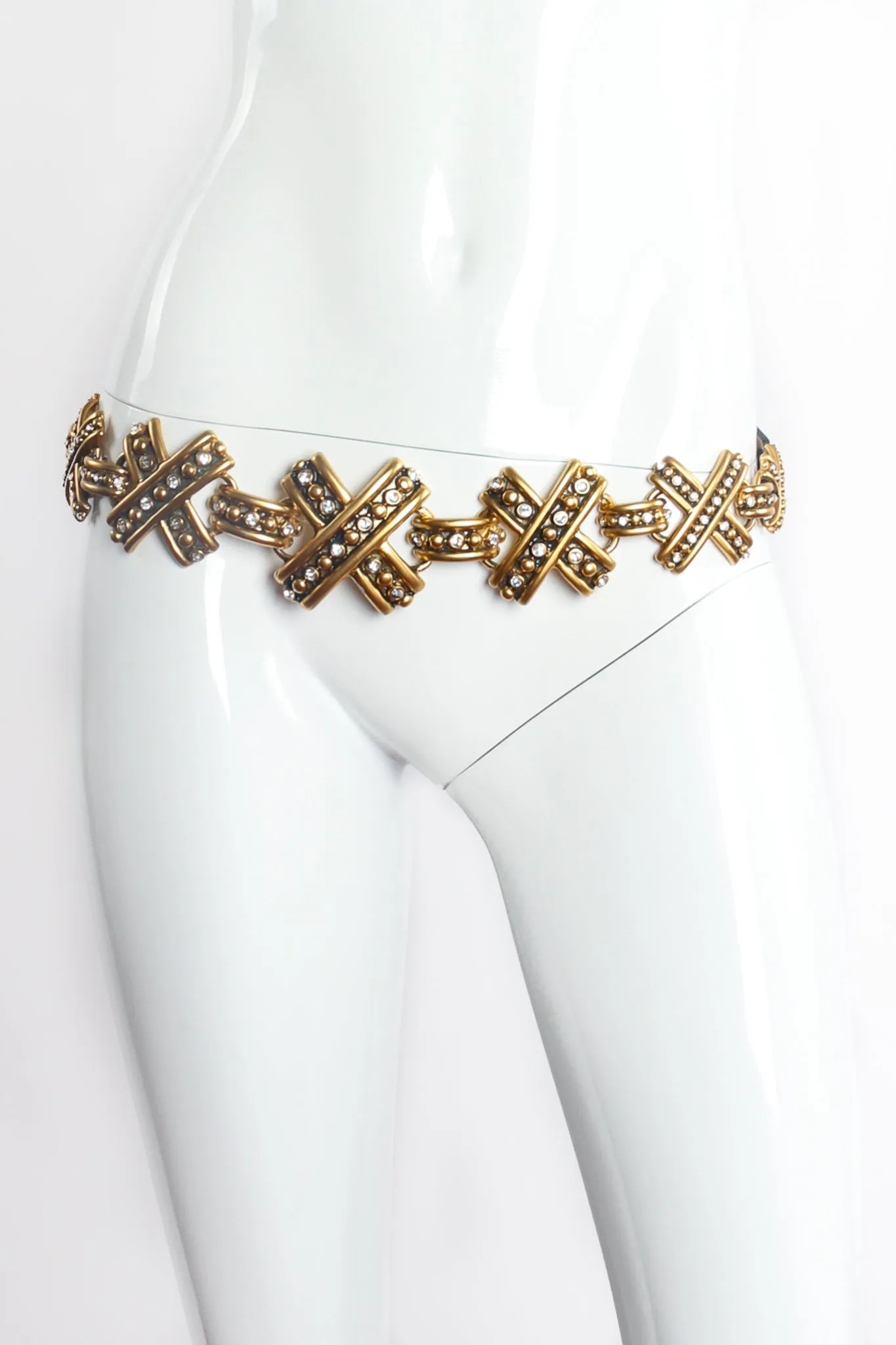 Rhinestone Studded X Belt