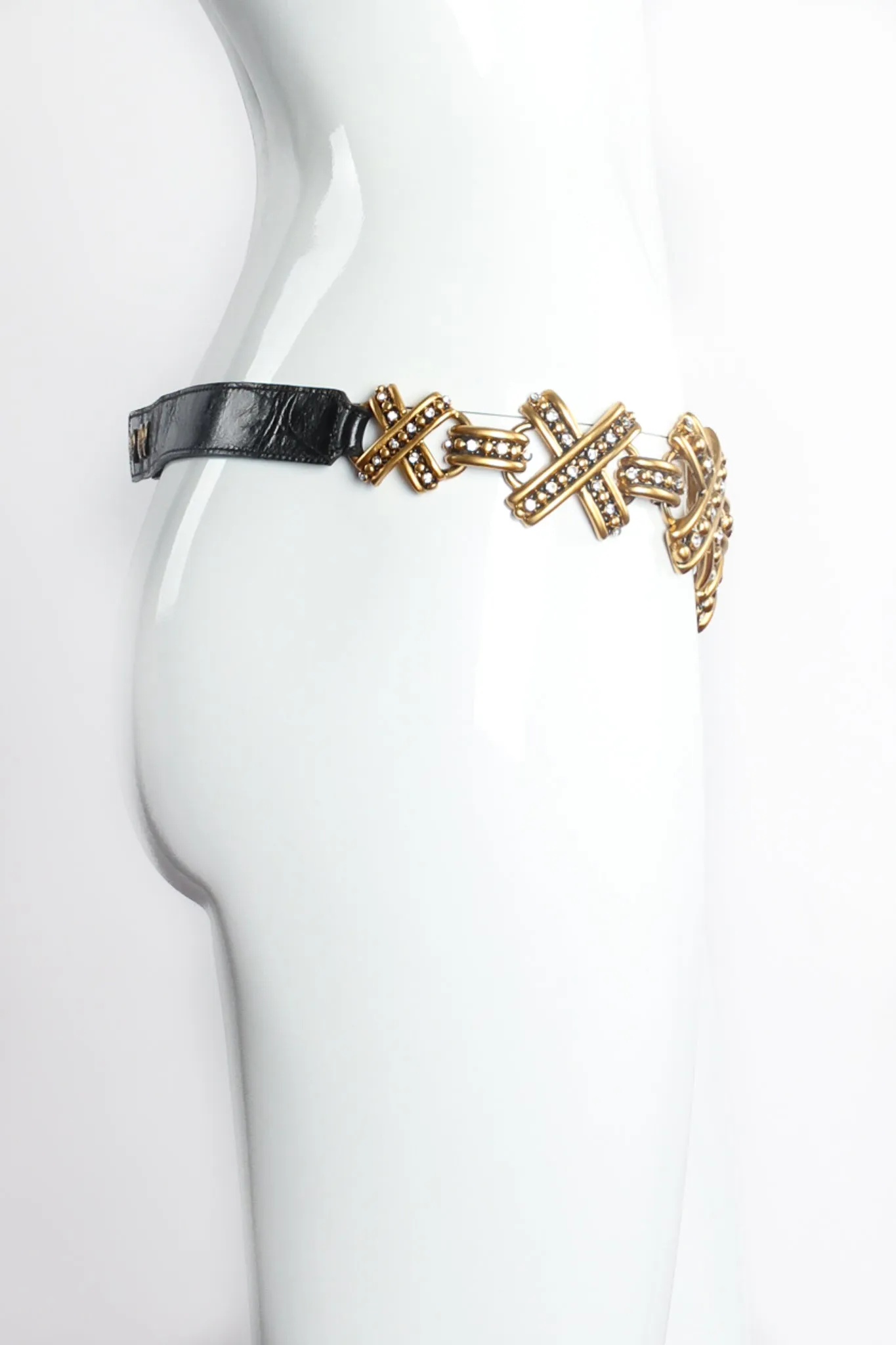 Rhinestone Studded X Belt