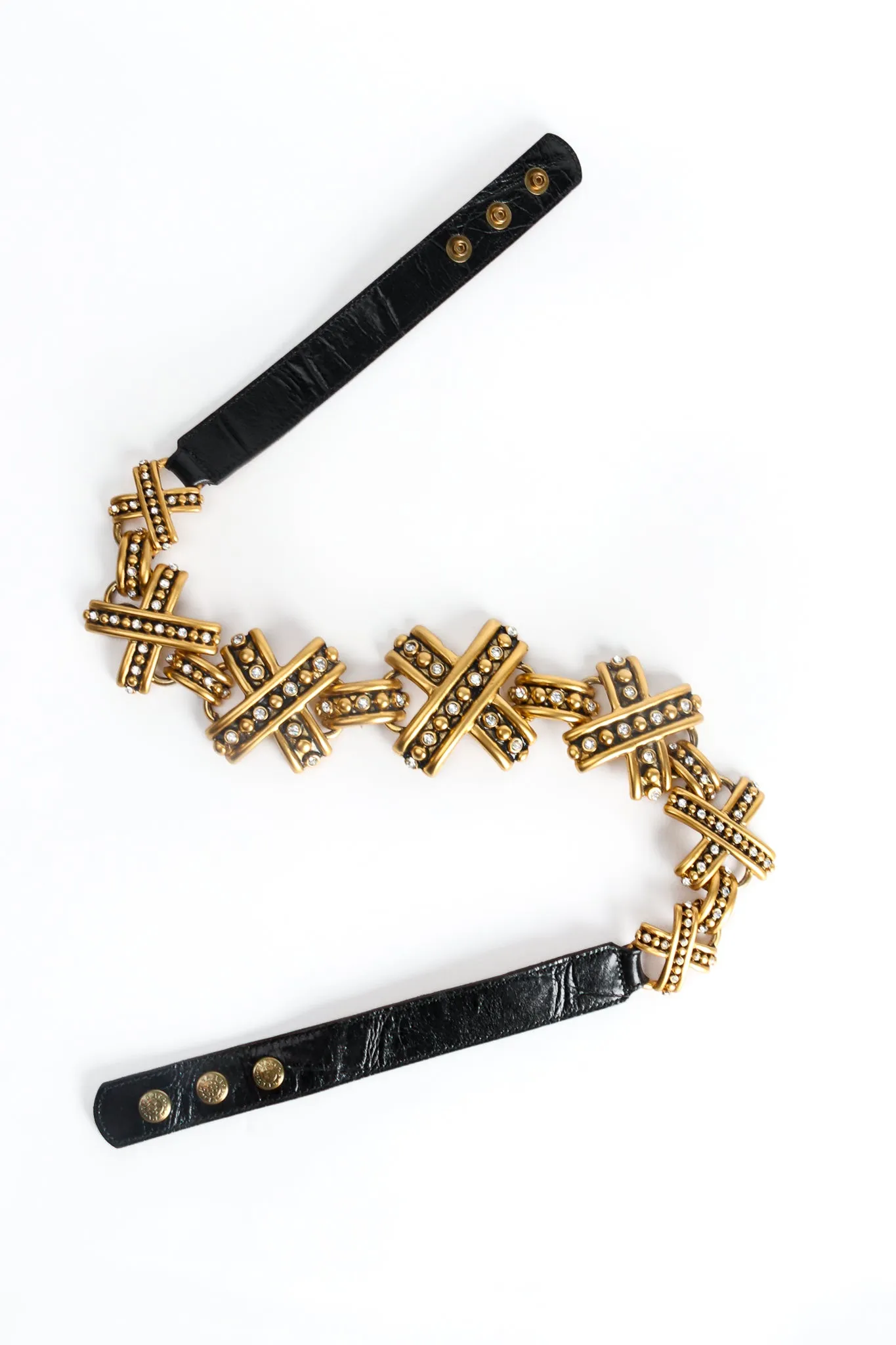 Rhinestone Studded X Belt