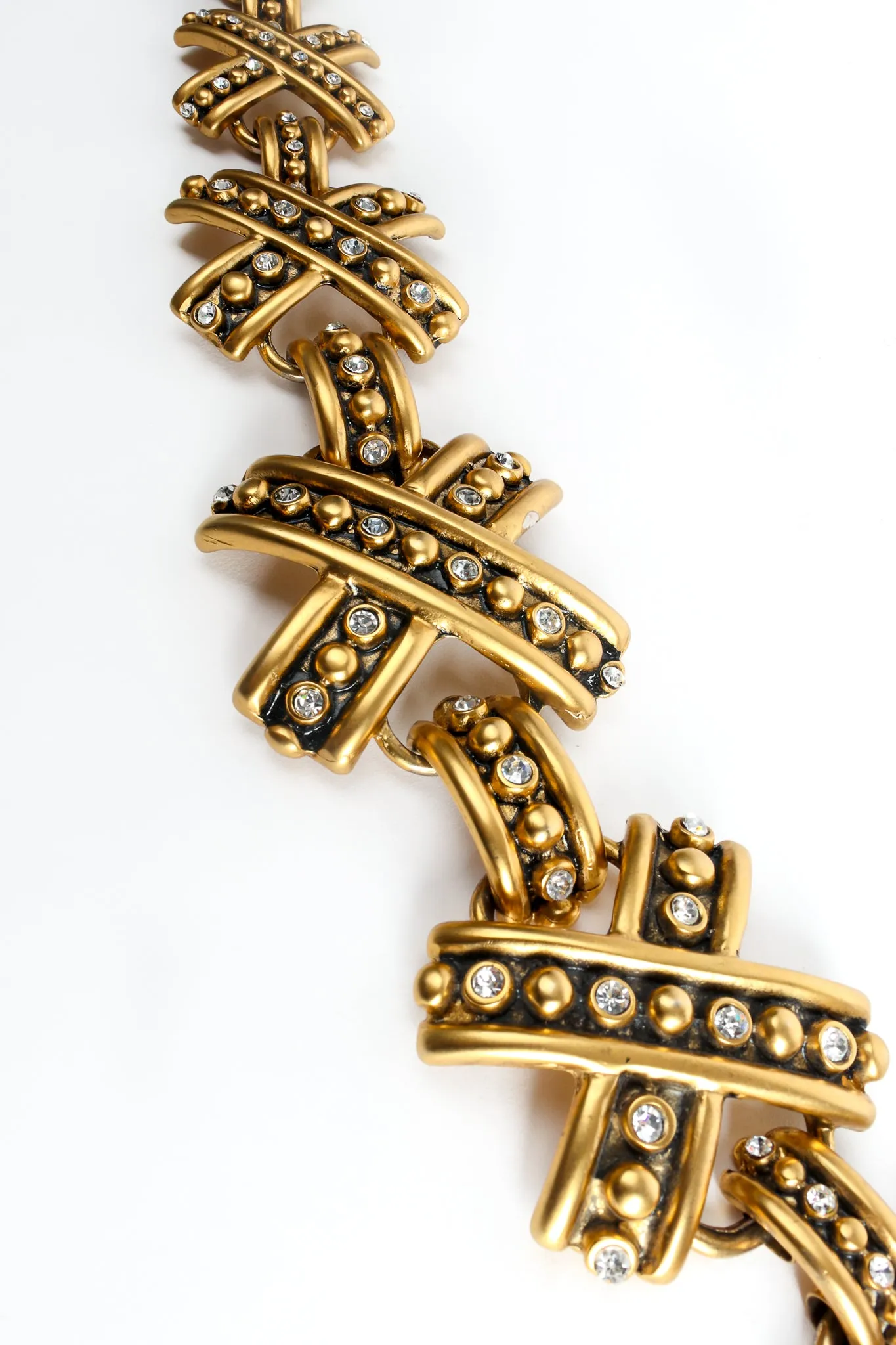Rhinestone Studded X Belt