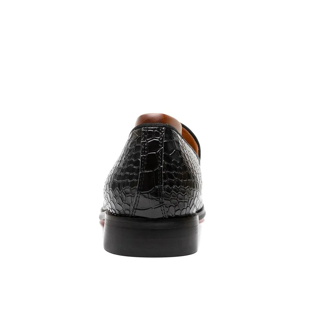 Rossi Luxx3 - Red bottom sole Crocodile Pattern Leather Loafers