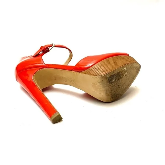SAKS FIFTH AVE | Orange patent leather platforms