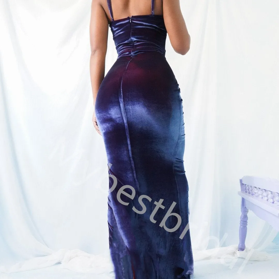 Sexy Square Sleeveless Mermaid Long Prom Dress,PDS1124