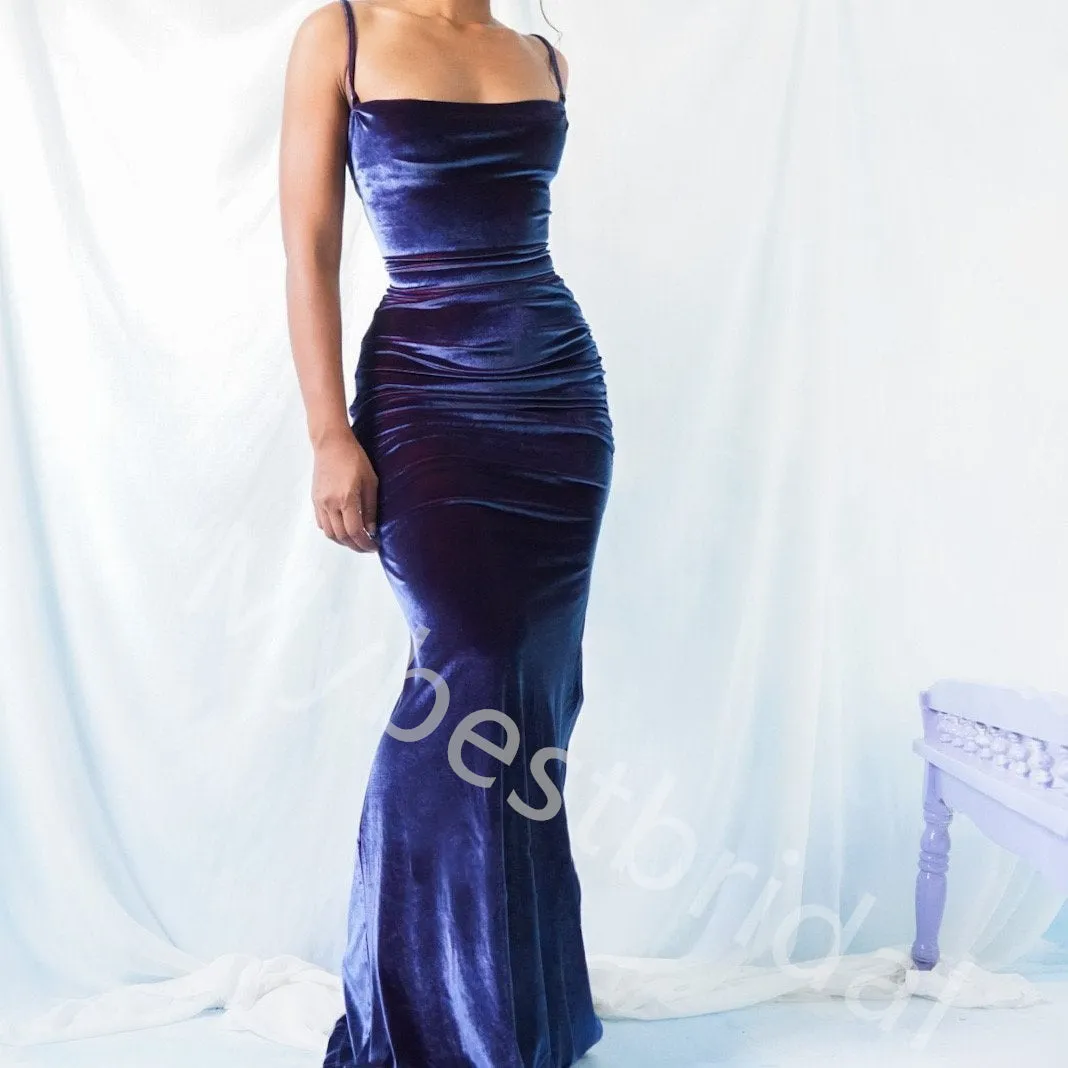 Sexy Square Sleeveless Mermaid Long Prom Dress,PDS1124