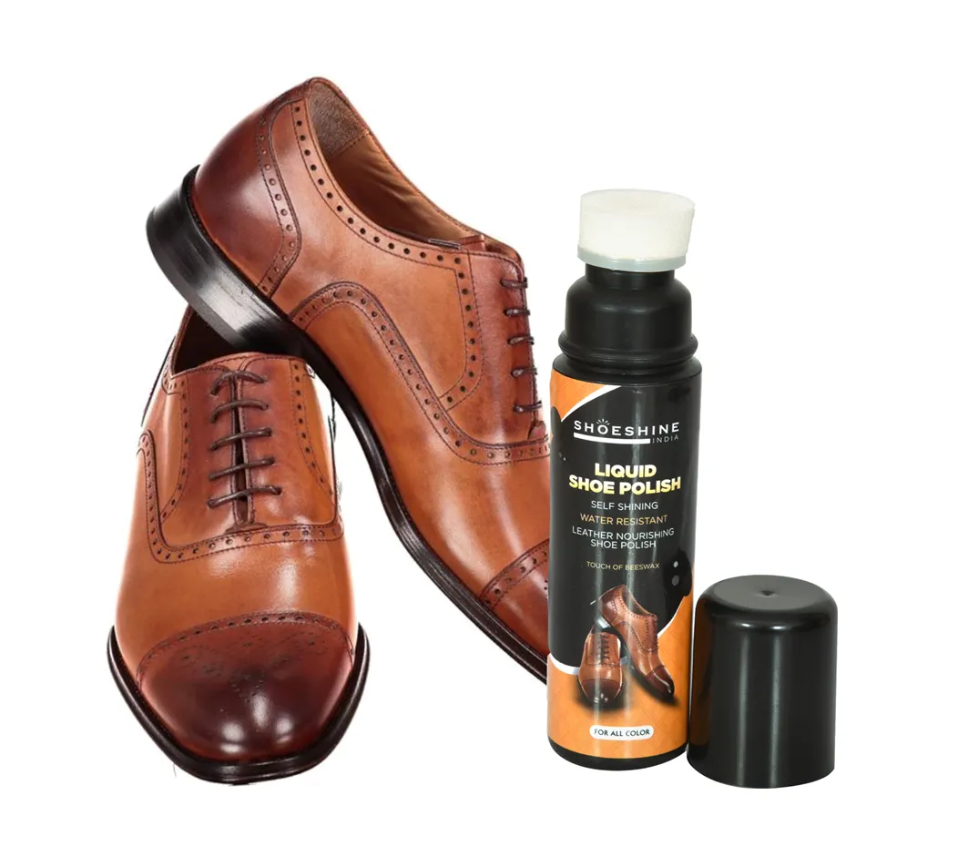 SHOESHINE Liquid shoe polish (Neutral) - sponge top for leather boots, formal and dress shoes