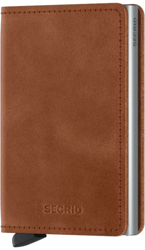 Slimwallet - Vintage Cognac-Silver