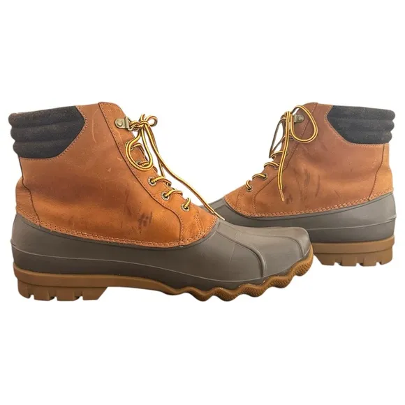 Sperry Mens Avenue Duck Winter Waterproof Outdoor Leather Boot Tan/Brown Size 13