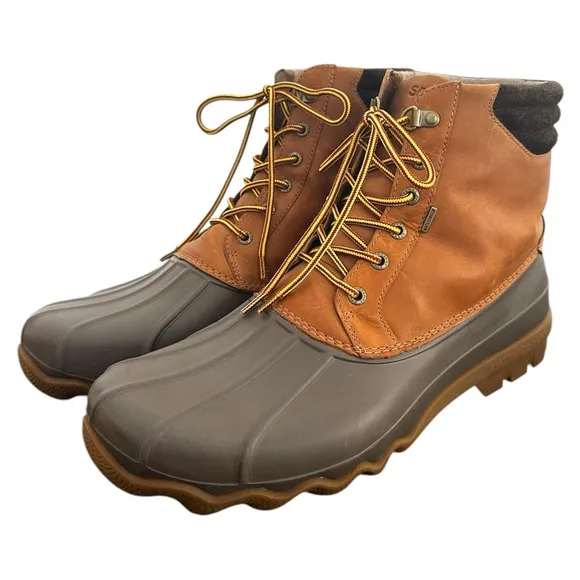 Sperry Mens Avenue Duck Winter Waterproof Outdoor Leather Boot Tan/Brown Size 13