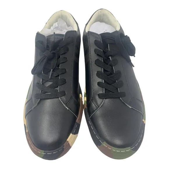 Steve Madden Nayden Leather Sneaker Men Size 11 Black