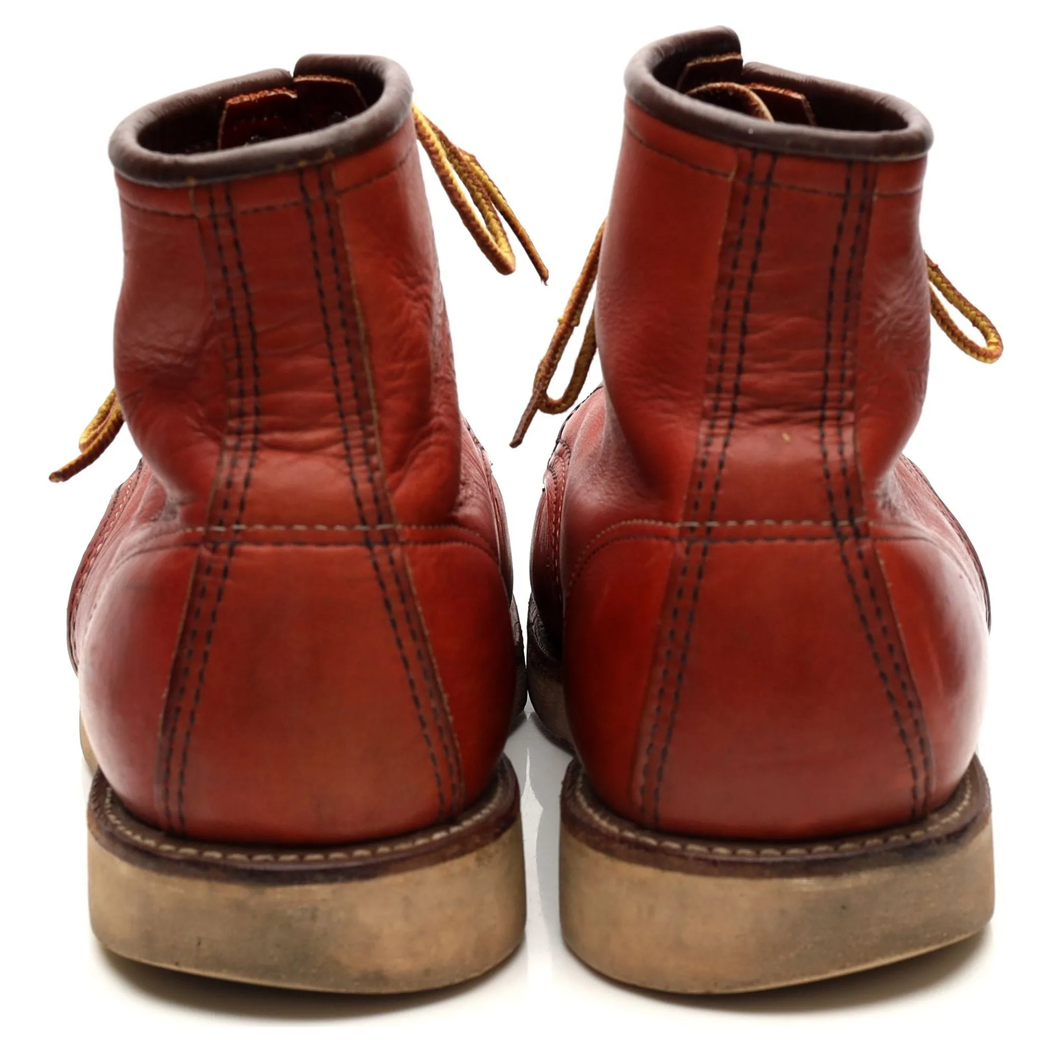 Tan Brown Leather Moc Toe Boots UK 9 US 10 D