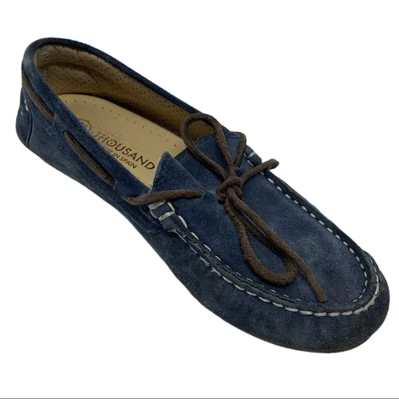 Thousand navy driver loafer slip on size 32 / US 1
