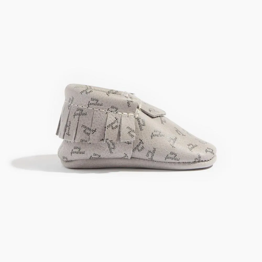 Tiny Feminist Moccasin Baby Shoe