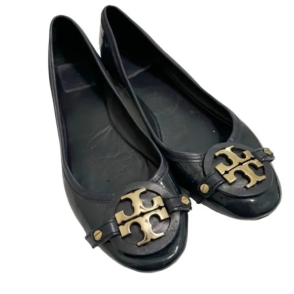 Tory Burch Navy Patent Leather Ballet Flat Size 9.5