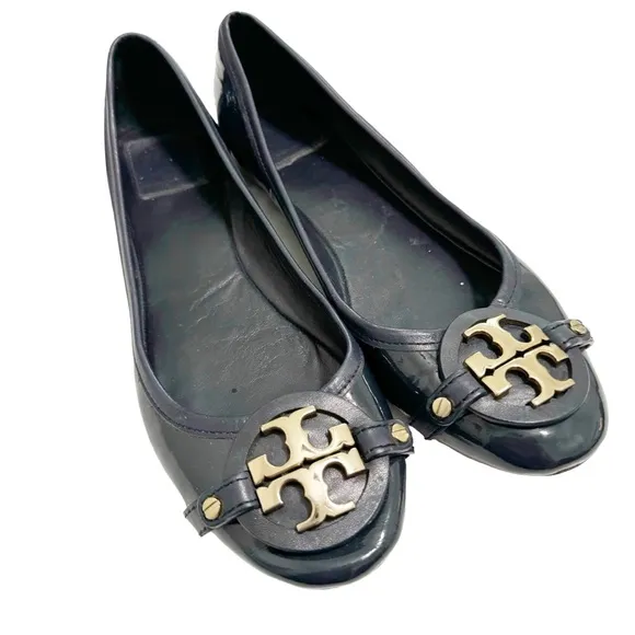 Tory Burch Navy Patent Leather Ballet Flat Size 9.5