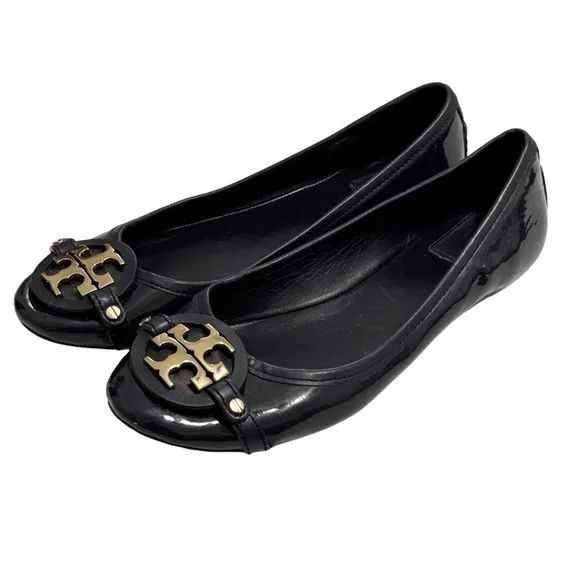 Tory Burch Navy Patent Leather Ballet Flat Size 9.5