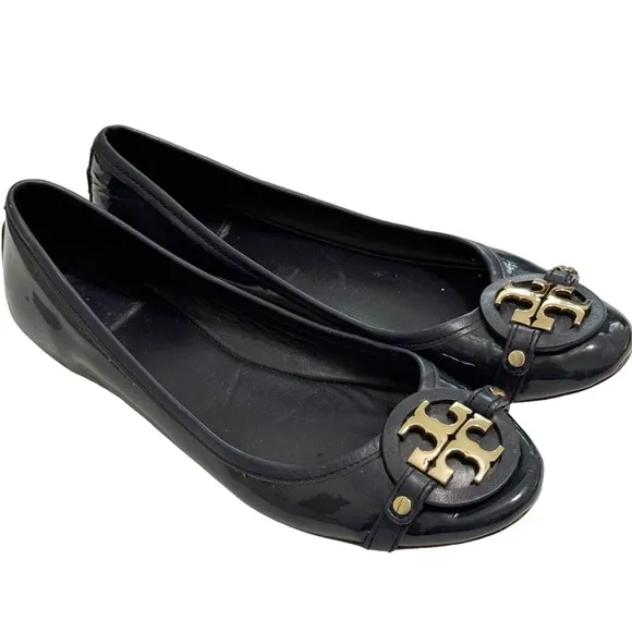 Tory Burch Navy Patent Leather Ballet Flat Size 9.5