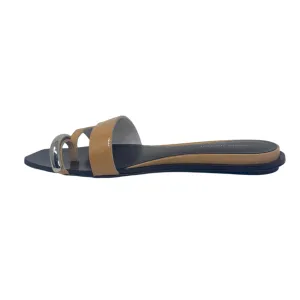 Tory Burch Pierced Slide Crinkle Patent Leather
