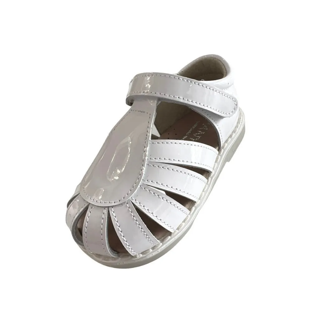 Unisex White Patent Sandal