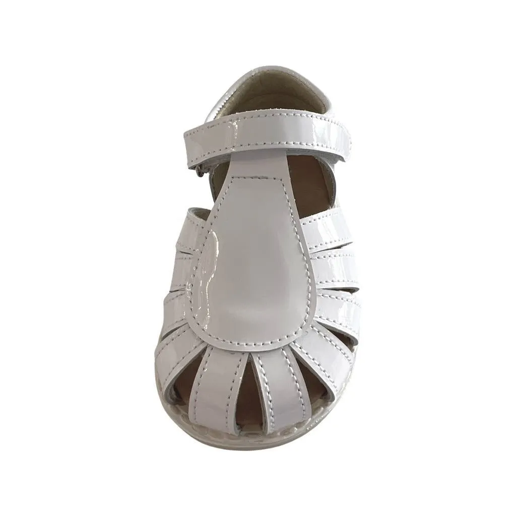 Unisex White Patent Sandal