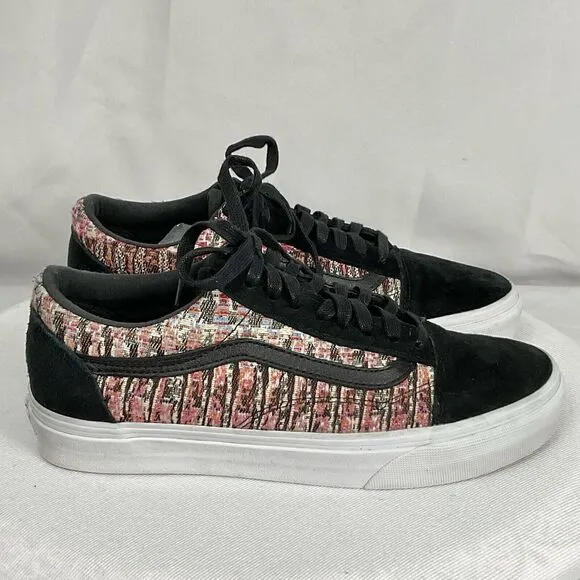 Vans Old Skool DX Woven Tapestry Fabric &amp; Suede Men’s Sz 7/ Women’s Sz 8.5
