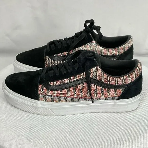 Vans Old Skool DX Woven Tapestry Fabric &amp; Suede Men’s Sz 7/ Women’s Sz 8.5