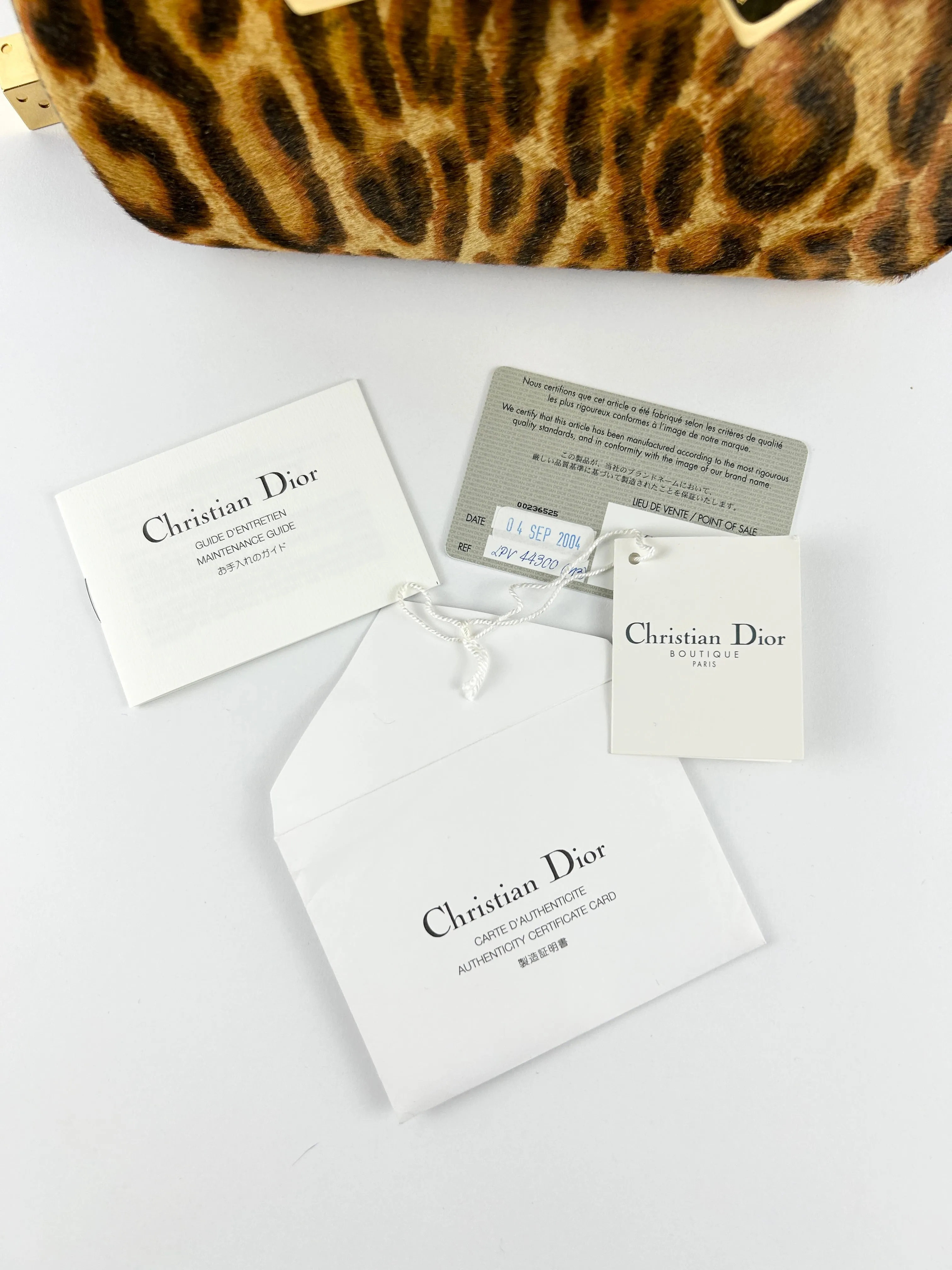 Vintage Christian Dior Leopard Print Ponyhair Gambler Dice Handbag (2004) RARE
