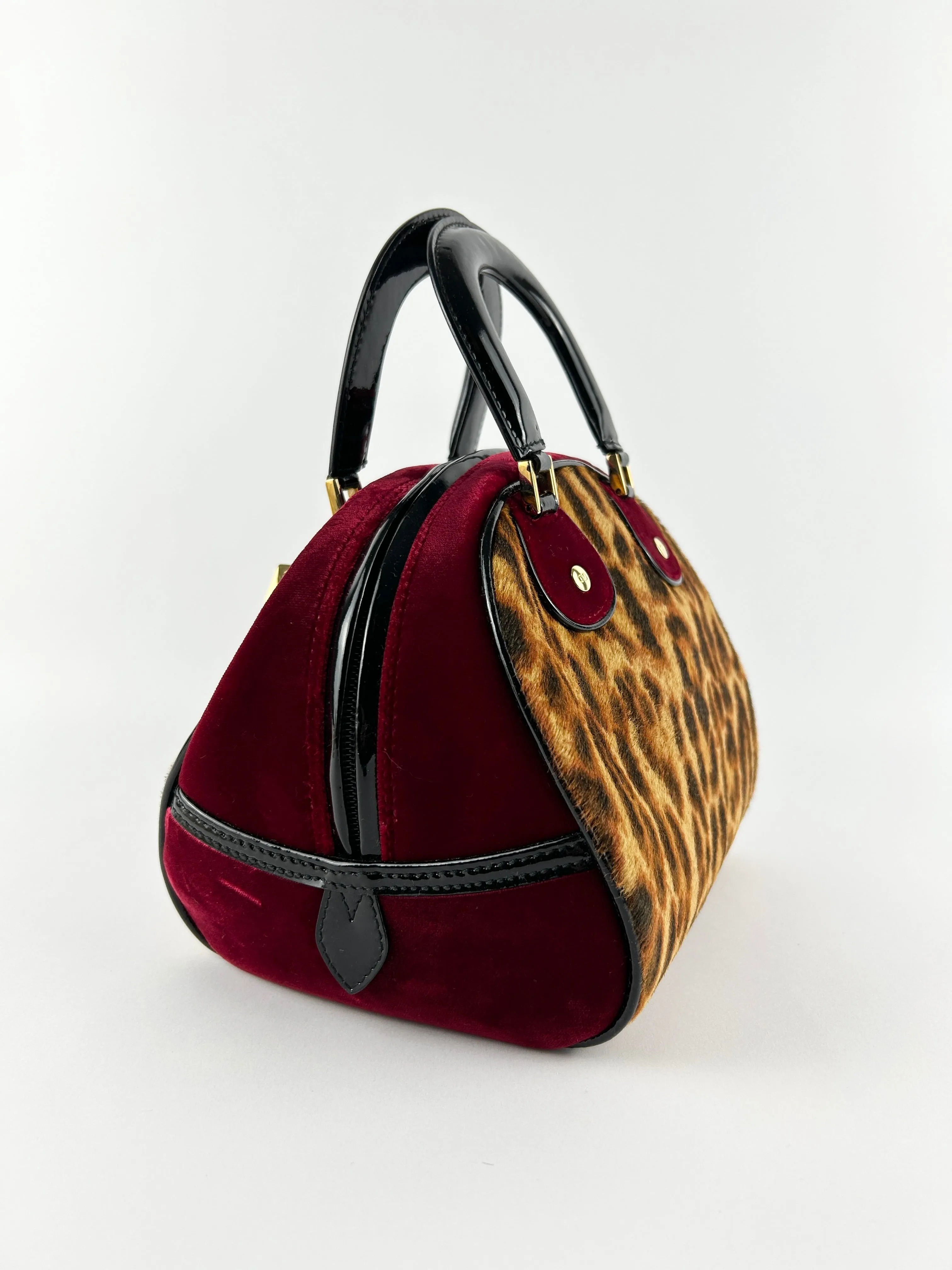 Vintage Christian Dior Leopard Print Ponyhair Gambler Dice Handbag (2004) RARE