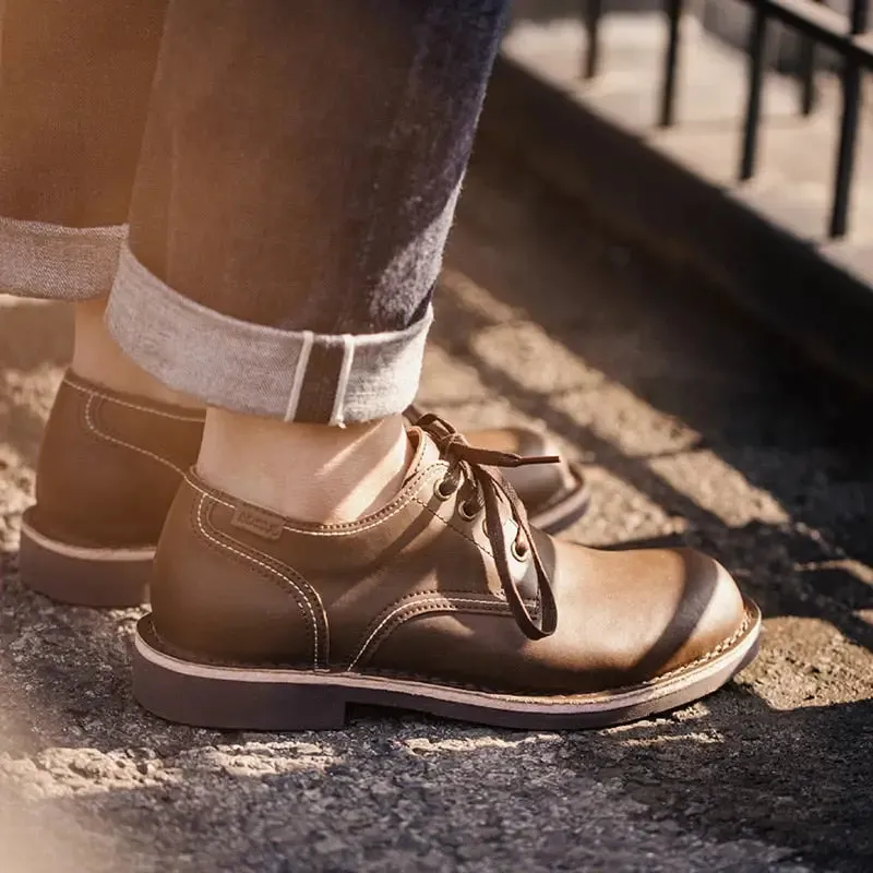 Vintage Y2K Coffee Leather Shoes for a Fashion-Forward Wardrobe