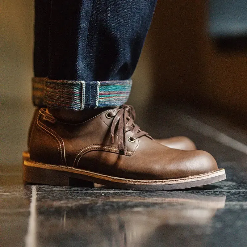 Vintage Y2K Coffee Leather Shoes for a Fashion-Forward Wardrobe