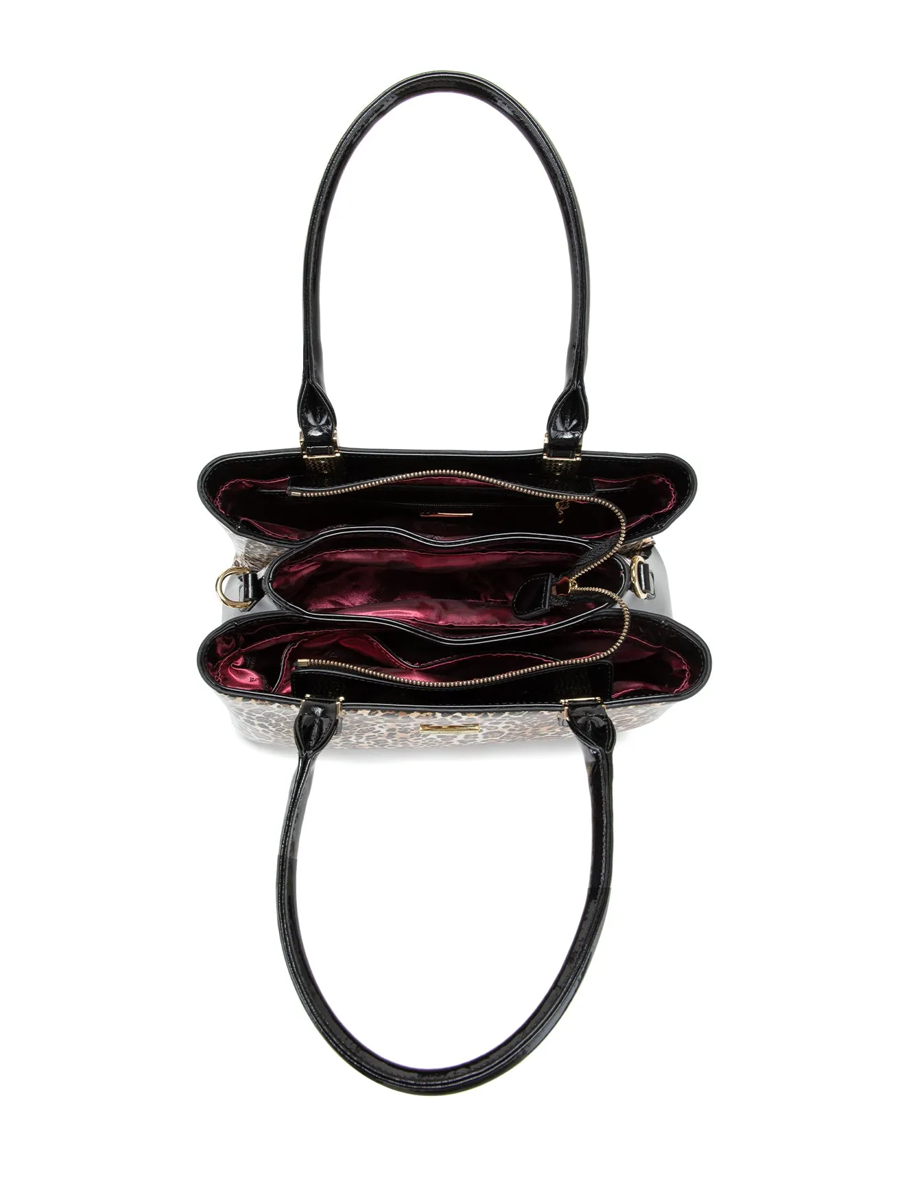 WILD CAT TRIPLE COMPARTMENT LEATHER BAG- SN88-0378