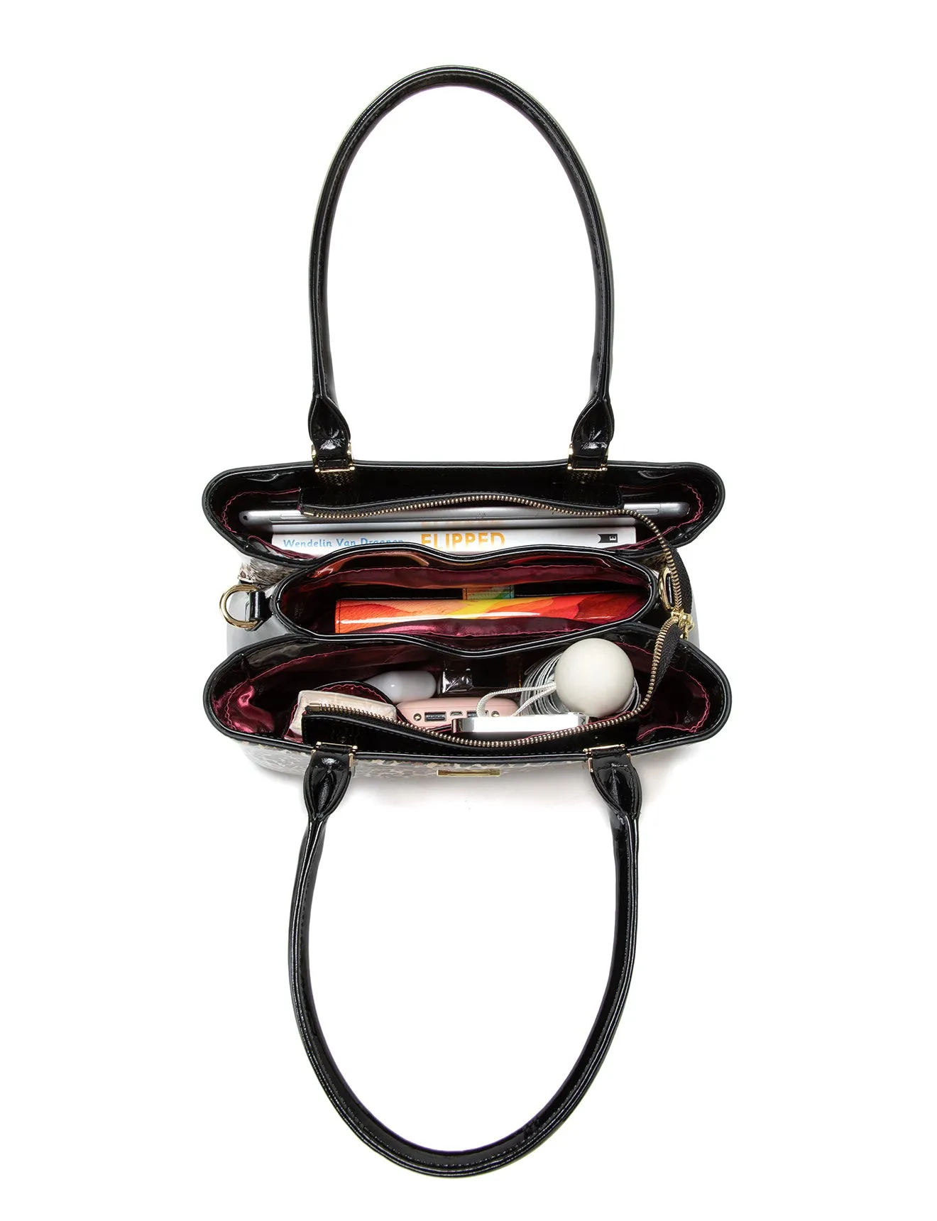 WILD CAT TRIPLE COMPARTMENT LEATHER BAG- SN88-0378