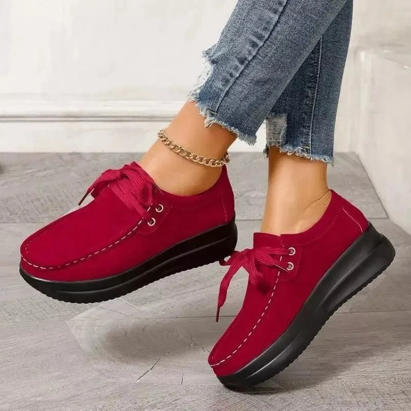 Women's brown suede moccasins