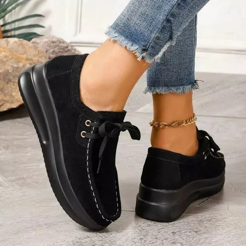 Women's brown suede moccasins