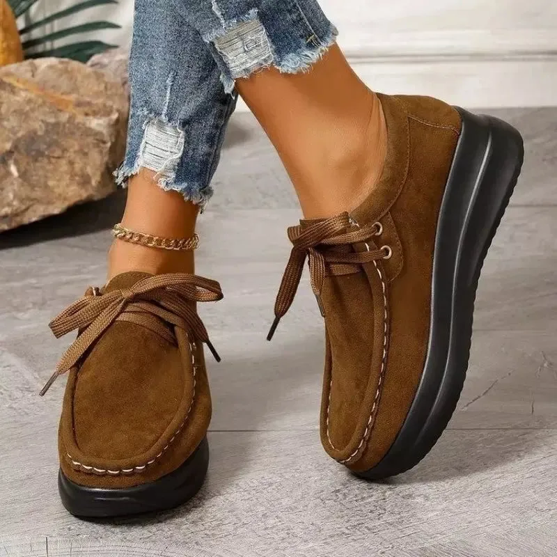 Women's brown suede moccasins