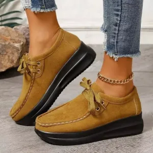 Women's brown suede moccasins
