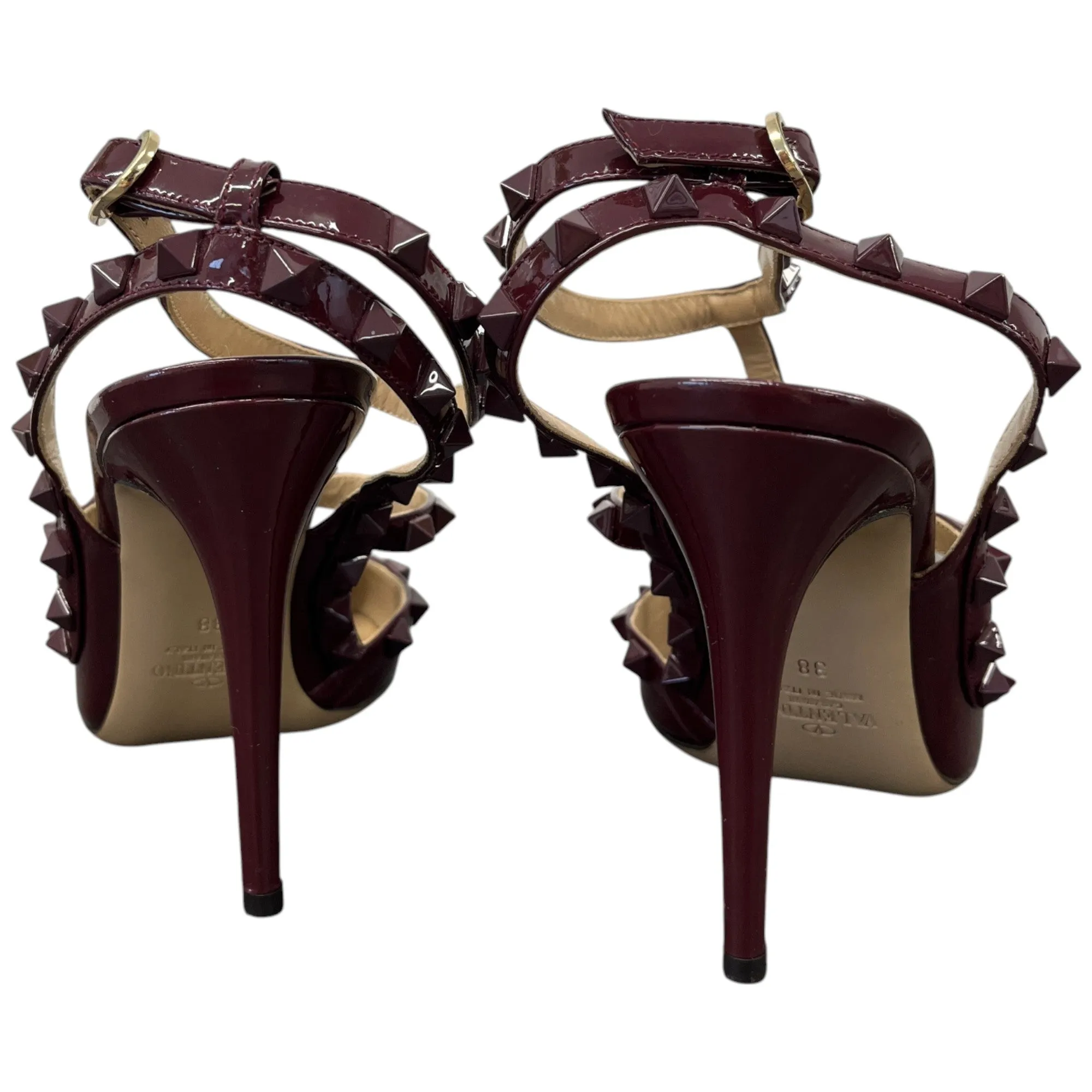 Women's Décolleté Rockstud 100Mm Pumps Heels Burgundy Size EU 38 / UK 5