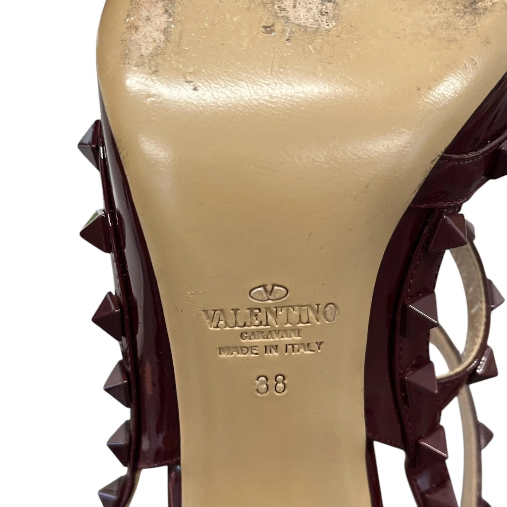 Women's Décolleté Rockstud 100Mm Pumps Heels Burgundy Size EU 38 / UK 5