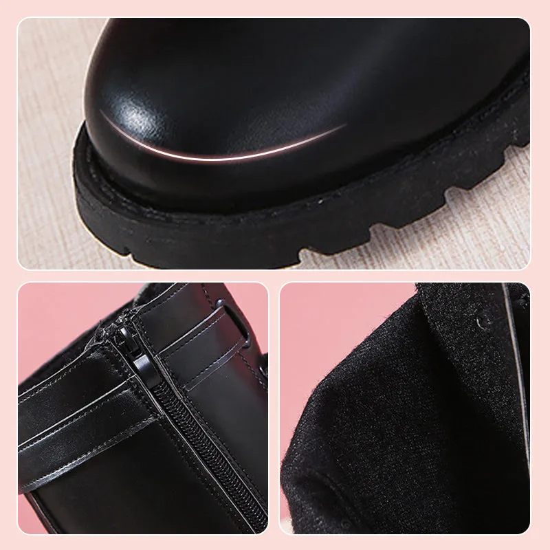 Women's Lace Up Chunky Heel Knee-High Boots