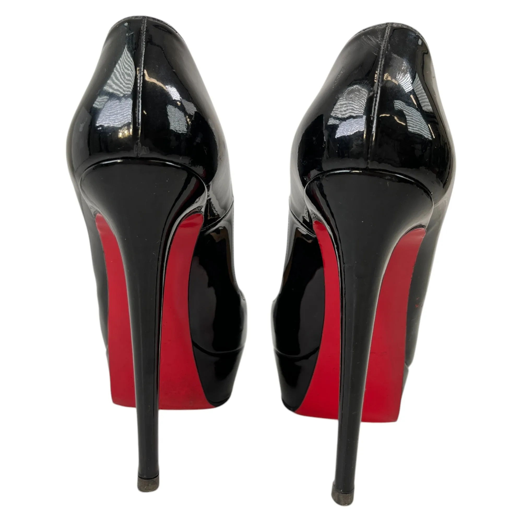 Women's Lady Peep Patent Heels Black Size EU 39.5 / UK 6.5