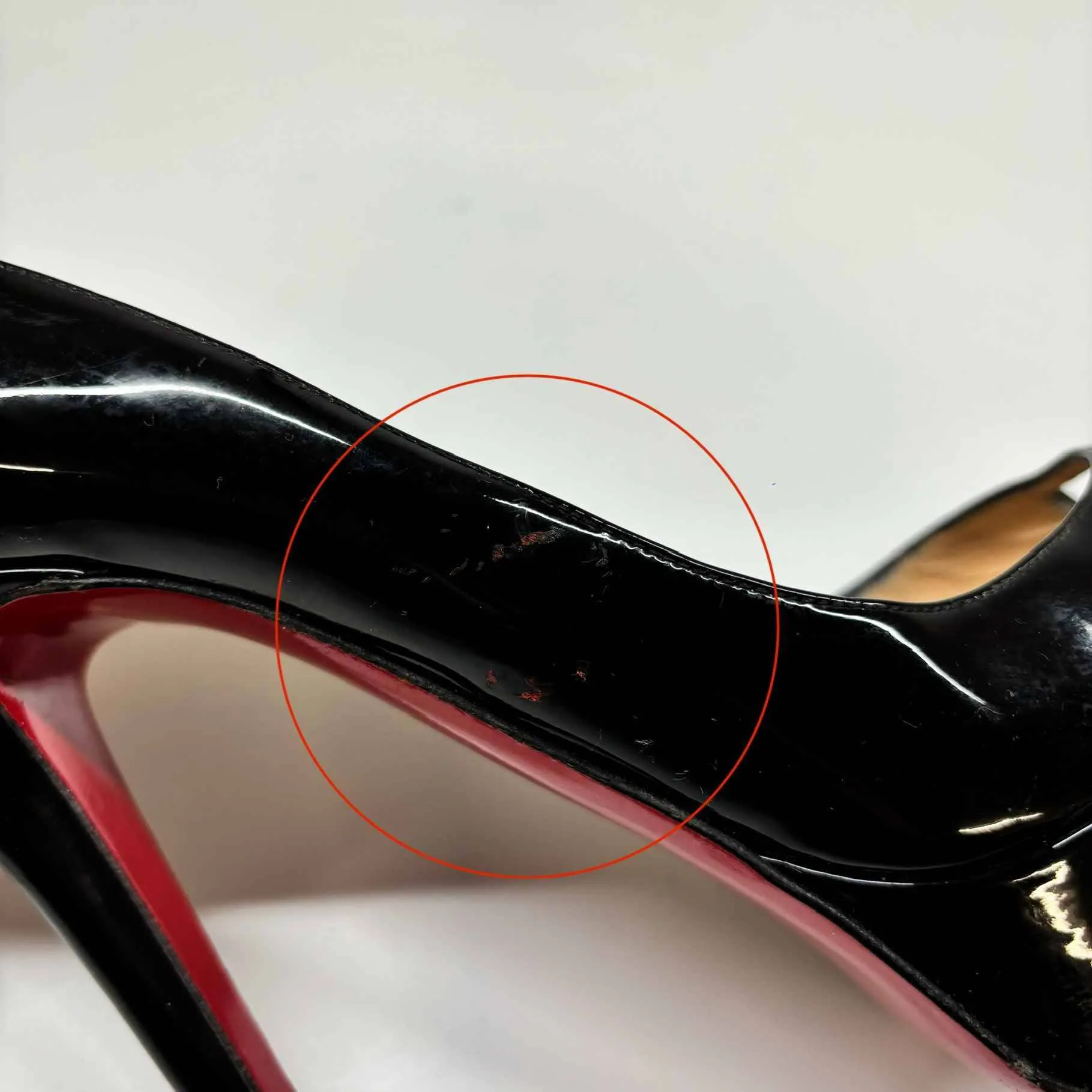 Women's Lady Peep Patent Heels Black Size EU 39.5 / UK 6.5