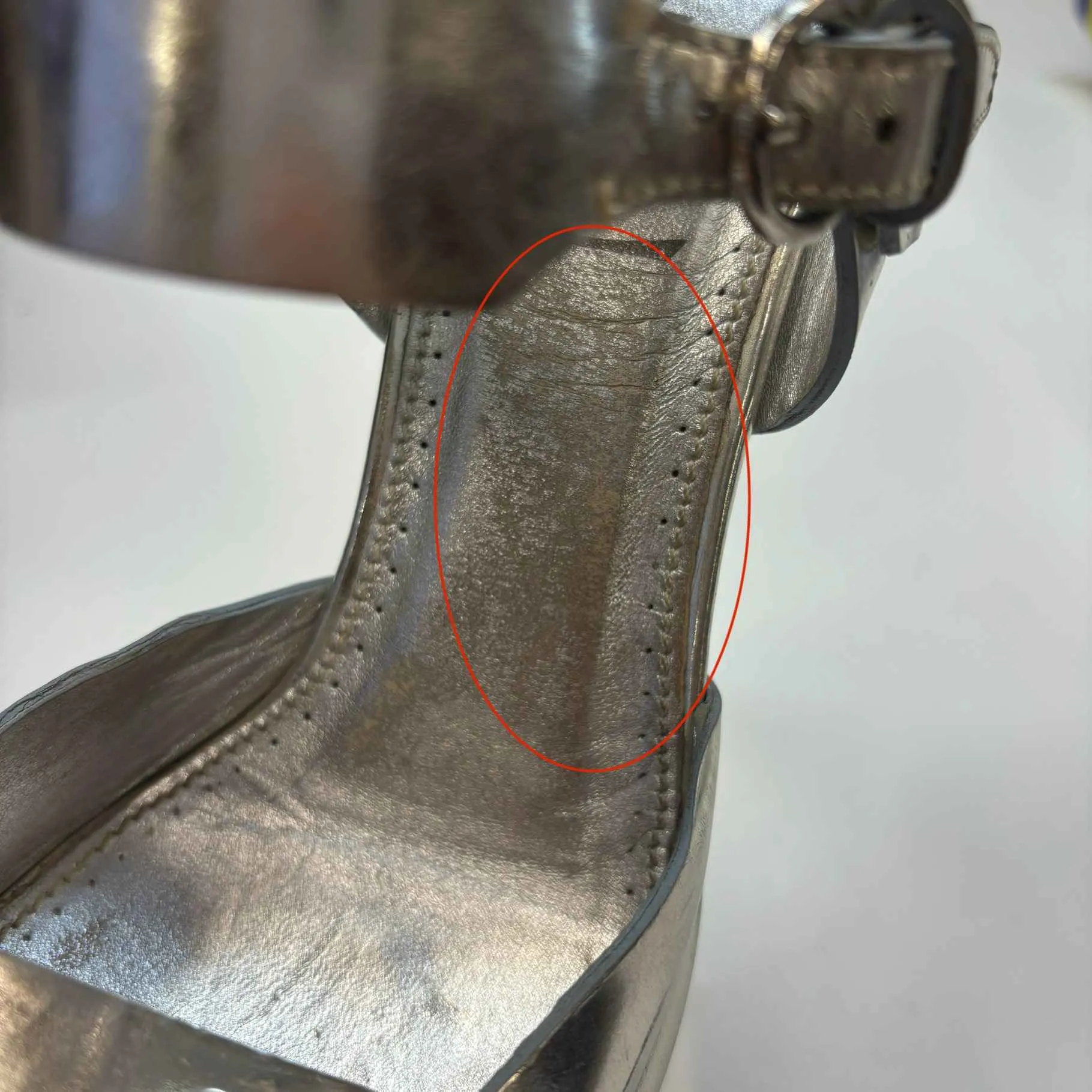 Women's Metallic Platform Heels Silver Size EU 37.5 / UK 4.5
