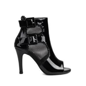 Women's Open Toe Ankle Buckle Prom Dance Boots