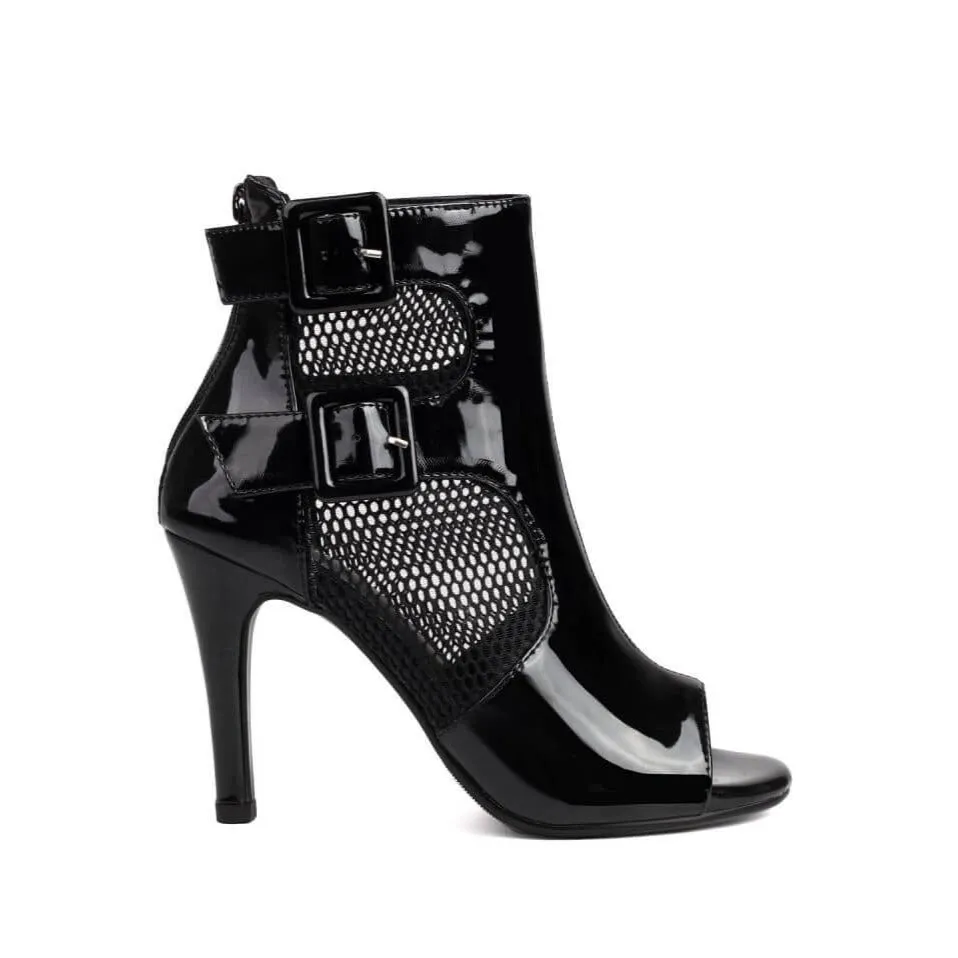 Women's Open Toe Ankle Buckle Prom Dance Boots