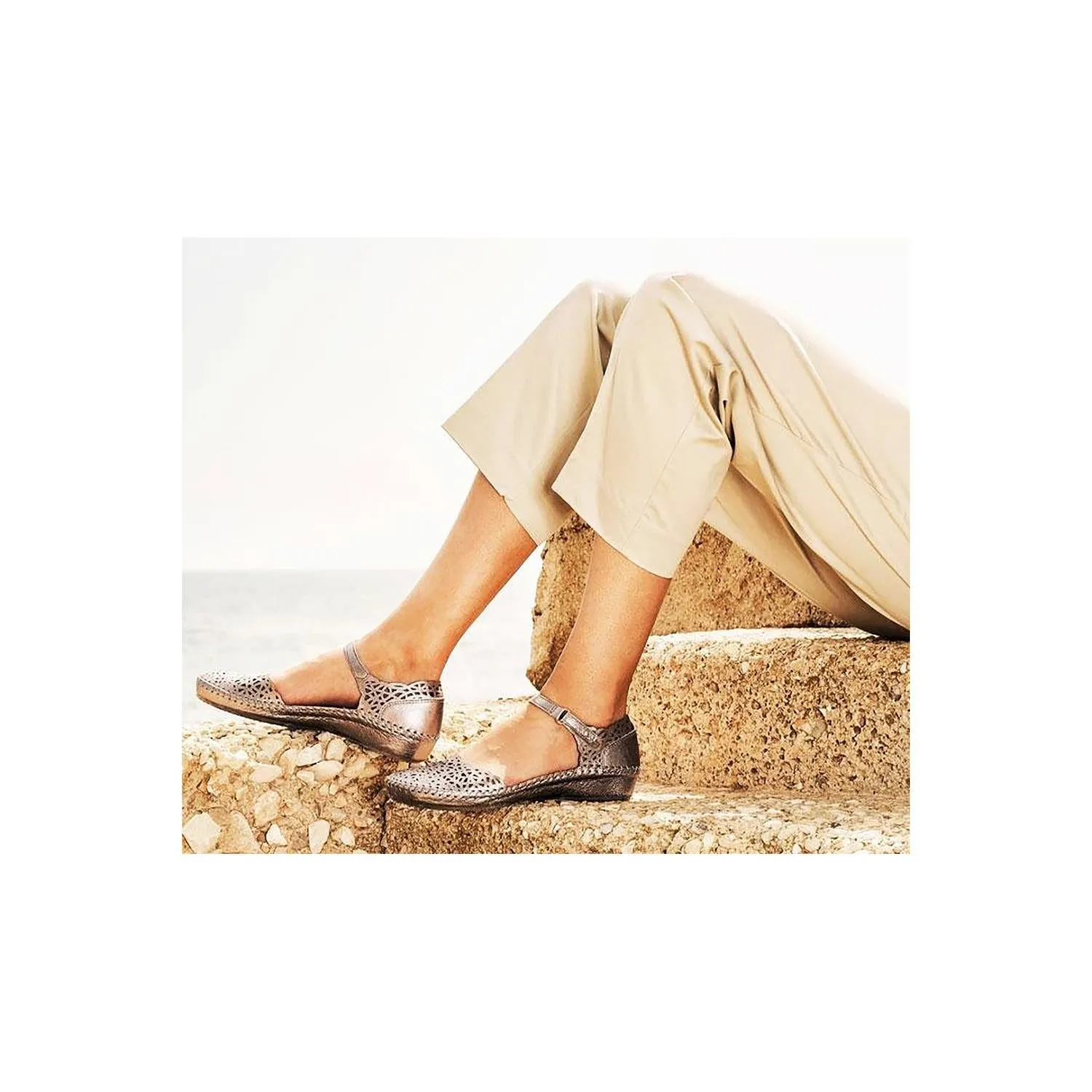 Women's Pikolinos Puerto Vallarta 655-1532CL Stone Leather