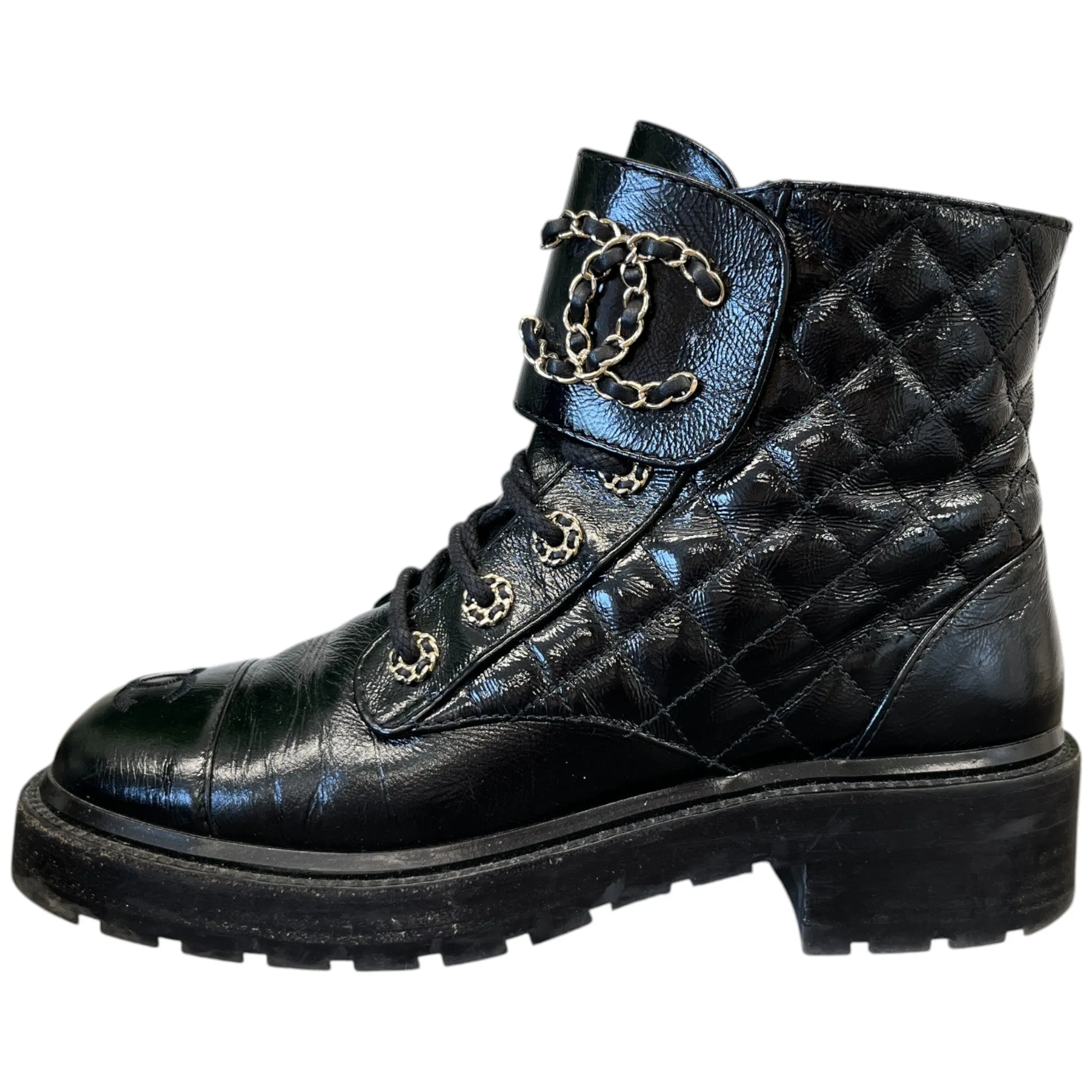 Women's Quilted Cc Logo Boots Black Size EU 38 / UK 5