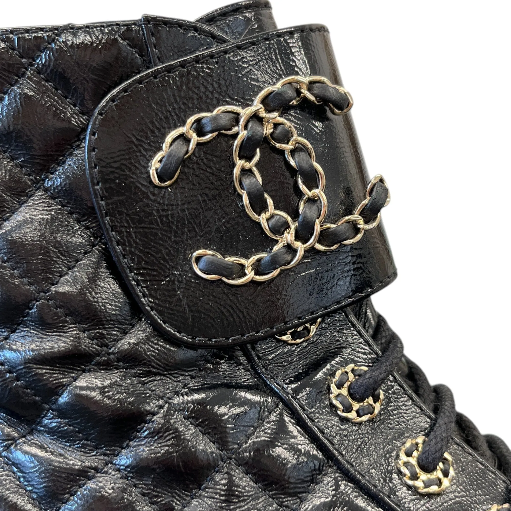 Women's Quilted Cc Logo Boots Black Size EU 38 / UK 5