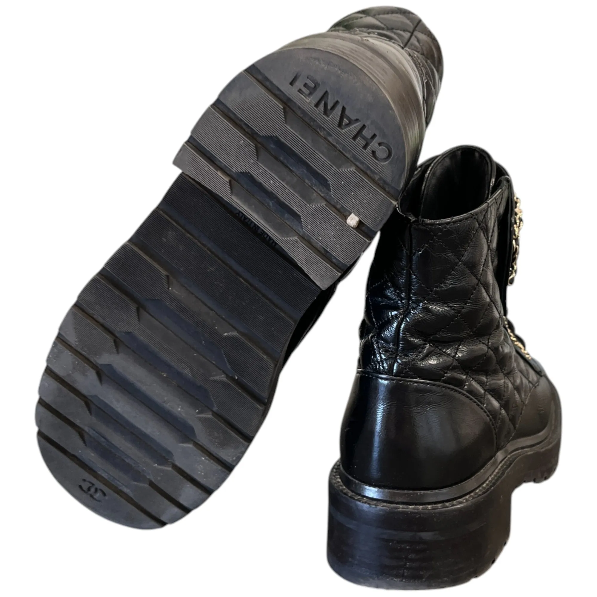 Women's Quilted Cc Logo Boots Black Size EU 38 / UK 5